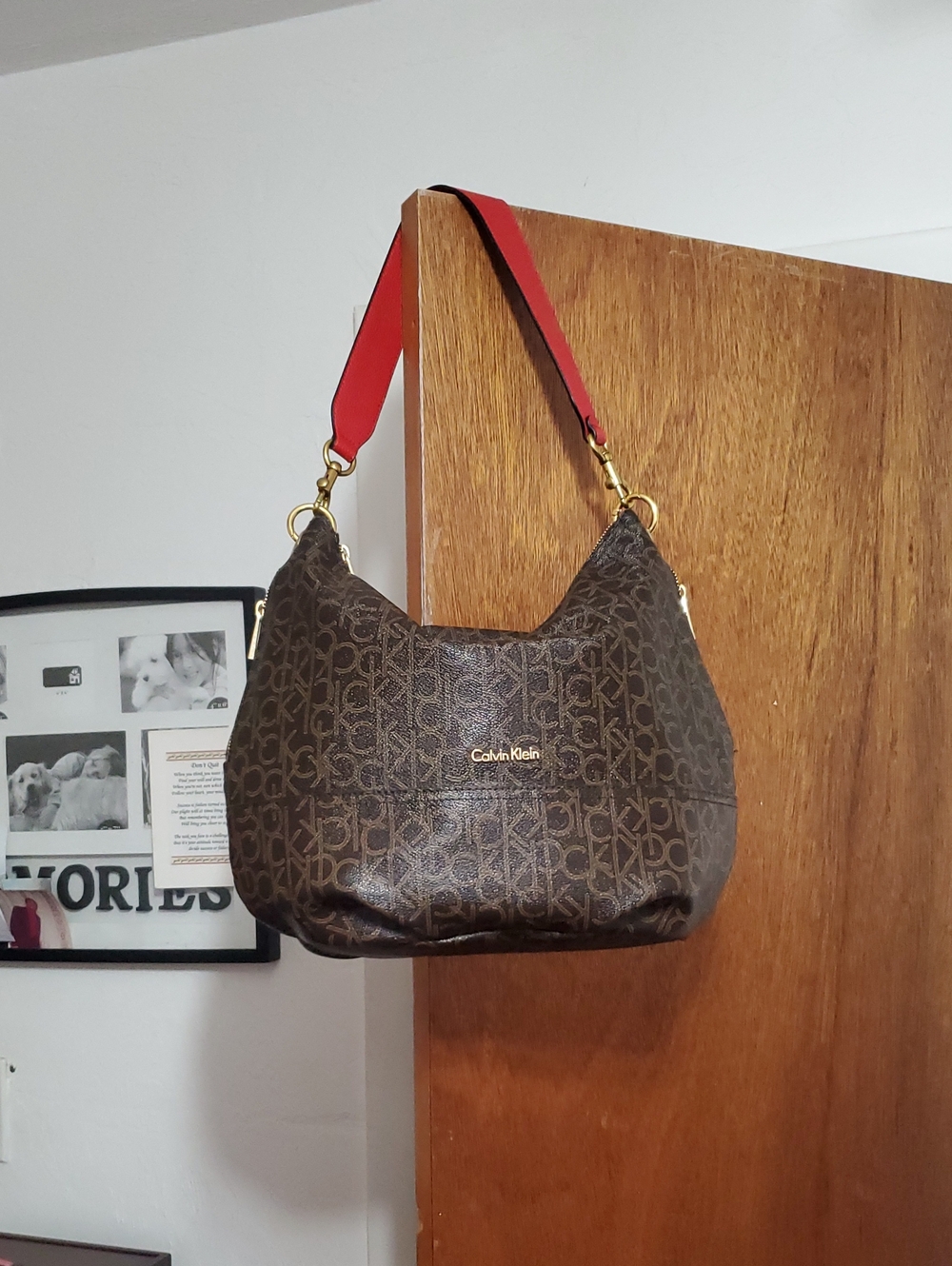 Calvin Klein Brown Logo Shoulder Bag